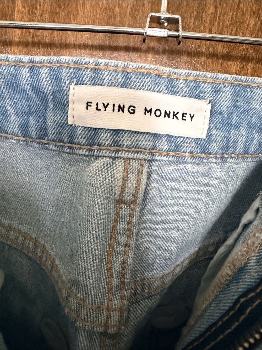 Flying Monkey Light Wash Distressed Wide Leg Jeans - Picture 2 of 8